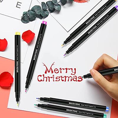 Refill Calligraphy Brush Pens for Lettering - 4 Size Black Ink Pen for  Beginners Writing, Signature, Illustration, Design