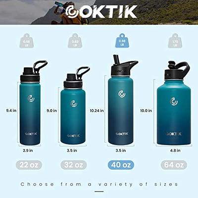 COKTIK 40 oz Insulated Tumbler with Straw, 3 Lids