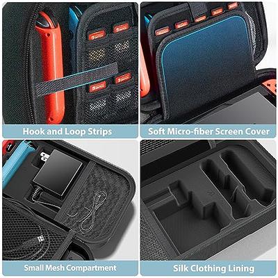  Switch OLED Carrying Case Compatible with Nintendo Switch & Switch  OLED, Portable Switch Travel Carry Case Fit for Joy-Con and Adapter, Hard  Shell Protective Switch Pouch Case with 20 Games, Red 