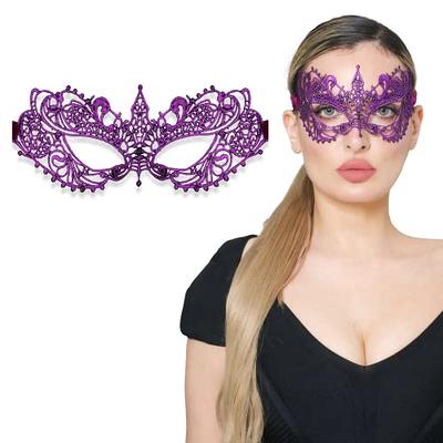 Purple Gold Masquerade Mask for Women Sparkling Colors Glitter