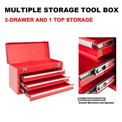 CRAFTSMAN Portable 20.5-in Ball-bearing 3-Drawer Red Steel Lockable Tool Box