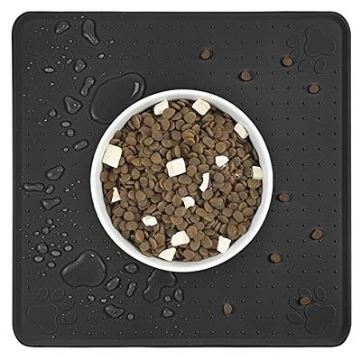 Non-Stick Pet Food Mat, Waterproof Silicone Cat Dog Bowl Mat, Small Dog  Feeding Mat for Small Pet - Black (18.5 Inch x 11.5 Inch) 