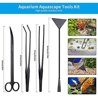 Aquarium Aquascape Tools Kit, Long 15 Inch Stainless Steel Aquatic Plants  Tools, 4 in 1 Anti-Rust Black Aquascaping Tweezers Scissors Spatula  Scrapers Tool Set for Fish Tank Cleaning Plant Trimming - Yahoo Shopping