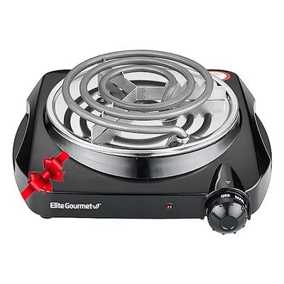 Brentwood 1000 Watt Single Electric Burner in Black