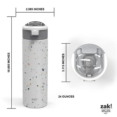 Zak Designs 24 Ounce Antimicrobial Stainless Steel Water Bottle, Wisteria