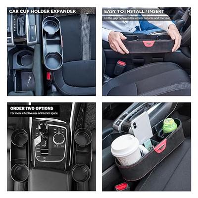 Car Seat Gap Filler Organizer, 2 Pack Multifunctional Auto Console Side  Storage Box with Cup Holders 2 Seat Hooks for Drink, Car Organizer Front  Seat