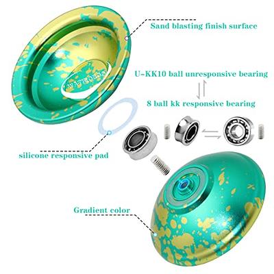 Professional Yoyo Y03-Hertz, Unresponsive Yoyo for Kids/Adults, Pro  Aluminum Metal Yo-Yo Ball for Intermediate Advanced + Extra 12 Yoyo Strings  + Yoyo