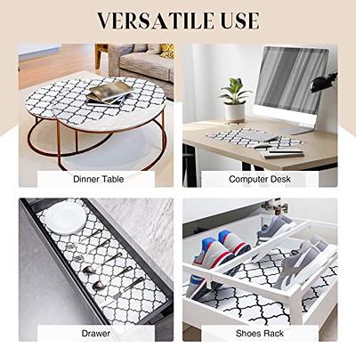 Bloss Plastic Shelf and Drawer Liner Non Adhesive Cupboard Liner Waterproof Shelf Liners for Cabinets, Storage, Desks, Bathroom, Kitchen - Grey 17.7