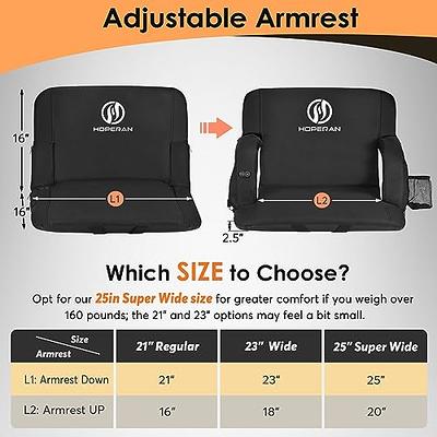 HOPERAN Heated Stadium SEATS for Bleachers with Back Support and Wide Cushion, Extra Portable Bleacher Seat Foldable Stadium Chair, USB 3 Levels of