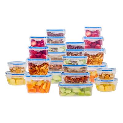 LEXI HOME 48-Piece Durable Meal Prep Plastic Food Containers with Snap Lock  Lids - Blue - Yahoo Shopping