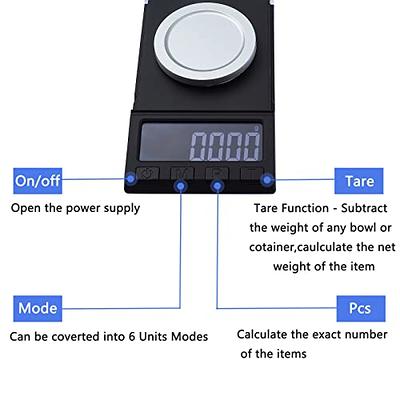 Digital Milligram Scale 100g/ 0.001g Portable Jewelry Scale Lcd Backlit  Tare Micro Scale For Powder Medicine Gold Gem