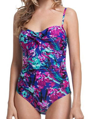 Becca Women's Crochet Plunging One-Piece Keyhole Swimsuit