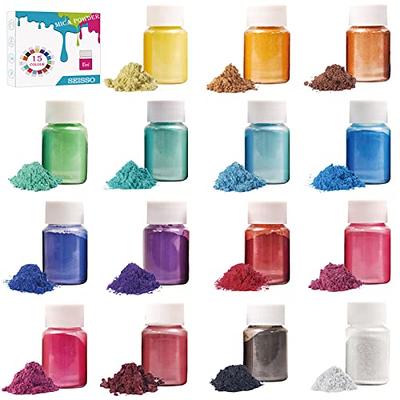 Pigment Powder for Epoxy Resin Mica Powder for Epoxy Resin Candle Dye Bath  Bomb Coloring Soap Making Resin Color Pigment Resin Dye Colorant Soap Dye  Mica Powder for Candle Making Pearl Metallic