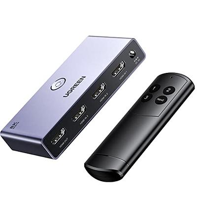 8K@60Hz HDMI 2.1 Switch, HDMI Switch 3 in 1 Out, 3-Port HDMI Switcher  Selector, Supports 4K@120Hz, 1080P@240Hz, 1080P@120Hz for Fire Stick, HDTV