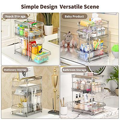 WAKISA Clear Bathroom Organizers & Refrigerator Organizer Bins