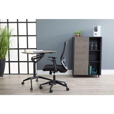 Flash Furniture Bartlett Dark Ash Wood Grain Finish Computer Desk with  Drawers and Black Metal Legs