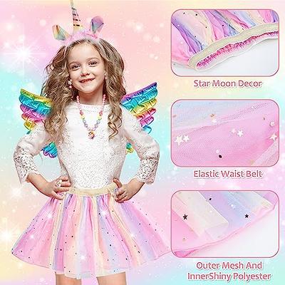 Unicorn Costume for Girls Dress Up Clothes for Little Girls Rainbow Unicorn  Tutu with Headband Birthday Gift