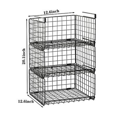 49.5x24.5x20cm)2pcs Refrigerator Freezer Baskets Large Household Wire  Storage
