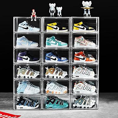 4 PACK Foldable Shoe Storage Acrylic/Plastic Stackable Sneaker Closet  Organizer