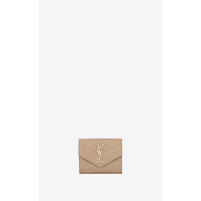 Bill clip wallet in grain de poudre-embossed leather, Saint Laurent