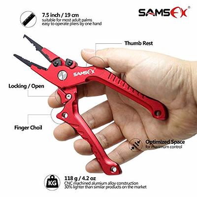 SAMSFX Aluminum Fishing Pliers Hook Remover Braid Line Cutter with