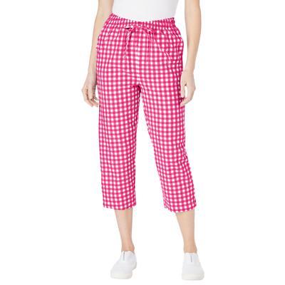 Plus Size Women's Seersucker Capri Pant by Woman Within in Raspberry Sorbet  Gingham (Size 22 W) - Yahoo Shopping