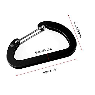 10 Pcs Black Carabiner Camp Clip Hook For Outdoor Hiking Climbing