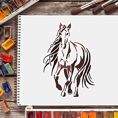Horse Head Stencil Reusable Horse Drawing Stencil Horse Painting Airbrush  Stencil for Decoration Animal Template for Painting on Furniture Wall  Fabric Paper 