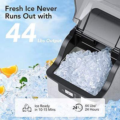 Ice Makers Countertop, Nugget Ice Maker Countertop, 30Lbs Per Day, Portable  Pebble Ice Machine, Self-Cleaning, Stainless Steel Finish Ice Machine with