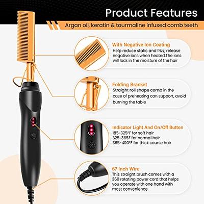 Hot Comb Set 7Pcs, Electric Hair Straightener Pressing Comb for Black Hair, Hot  Comb Set with Wig Wax Stick, Lace Band, Rat Tail Comb ＆Salon Clips - Yahoo  Shopping