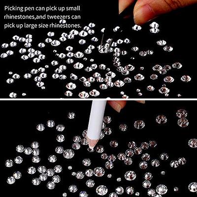 OUTUXED 5040pcs Clear Rhinestones for Crafts, Flatback White Nail