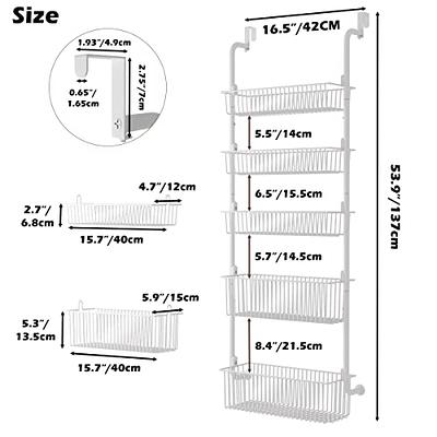 COVAODQ 5-Tier Pantry Door Organization and Storage Over the Door Pantry  Organizer Metal Hanging Kitchen Spice Rack Can Organizer White - Yahoo  Shopping