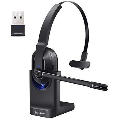 Trucker Bluetooth Headset, Wireless Headphones with USB Dongle for PC,  AI-Powered Environmental Noise Cancelling Microphone (ENC), 99ft Long  Wireless
