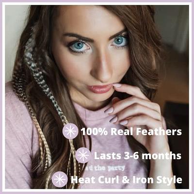 Feather Hair Extensions, 100% Real Rooster Feathers, Long Natural