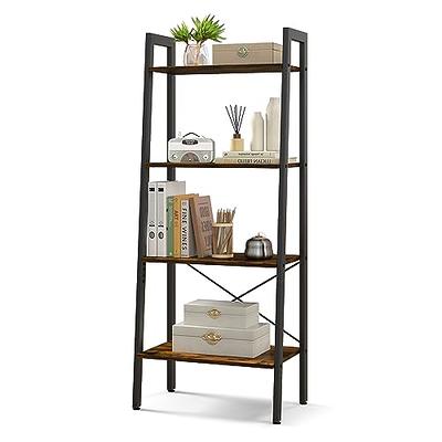 4 Tier White Grey Ladder Shelf Display Unit Free Standing Book Stand Shelves