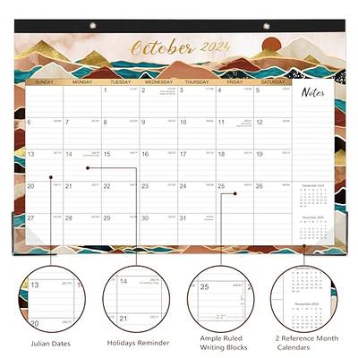 2024 Desk Calendar - 12 Months Large Desk Calendar 2024, Jan. 2024 - Dec.  2024, 17 x 12, Corner Protectors, Hanging Hook, Desk/Wall Calendar for