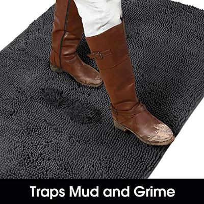 Durable Chenille Absorbent Door Mat Inside, Dirt Trapper Machine Washable  Throw Rugs for Entryway, Entrance, Mud Room, Thick Welcome Doormat Indoor