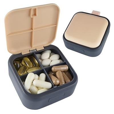 dubstar DUBSTAR Daily Pill Organizer,4 Compartments Portable Travel Small  Pill Case, Pill Box for Purse Pocket to Hold Vitamins,Cod Live