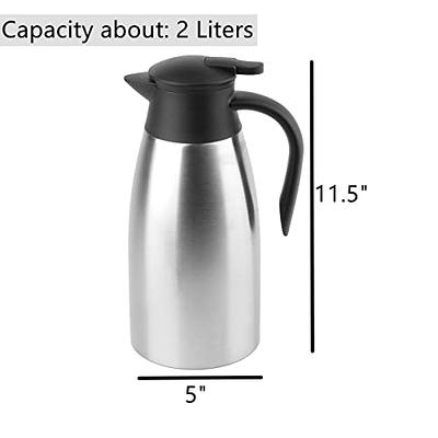 Thermal Coffee Carafe - Large Stainless Steel Insulated Carafe - 1 Liter  Double Walled Vacuum Thermos Coffee and Beverage Dispenser with Tea Infuser  and Strainer 