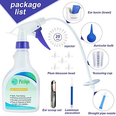 Ear Wax Removal Kit,Ear Irrigation Kit-Ear Cleaning Kit-Complete Ear  Irrigation Flushing System w/Otoscope,Easy to Operate Ear Lavage Kit,Safe  and Effective to Ear Flush Kit for adults of All Ages (flat bottle-new) 