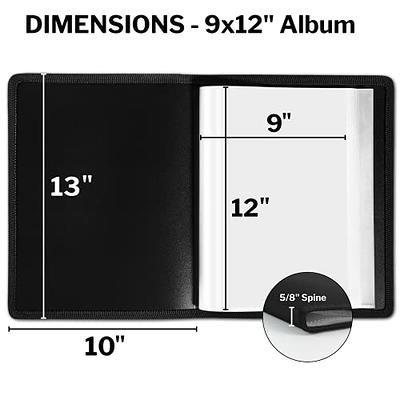 Dunwell Art Portfolio Binder 9x12 - Presentation Folder 9 x 12 (Black), 24-Pocket Binder with Clear Plastic Sleeves, Displays 48