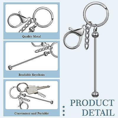 2pcs Blank Stainless Steel Key Chain DIY Blank Keychains Metal Key Rings 