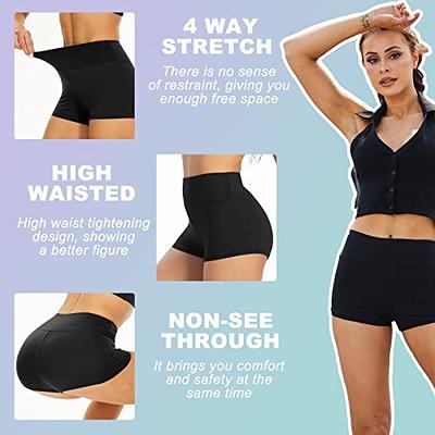  3 Pack Yoga Shorts - 3 Spandex High Waisted