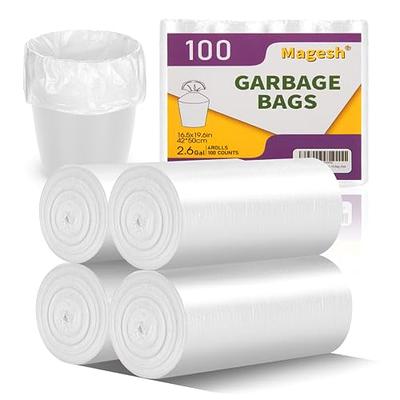 Hand-E Small Trash Can Liners, 100 Count - 4 Gallon Garbage Liners - 22  Microns Thick, Gray Transparent