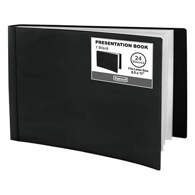 30-Pocket Binder with Plastic Sleeves 8.5X11 (Black), Heavy Duty Art Por