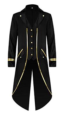 Steampunk Men Coat Halloween Steampunk Costume Vintage Victorian Uniform  Middle Length Punk Coat For Masquerade Vampire Costume