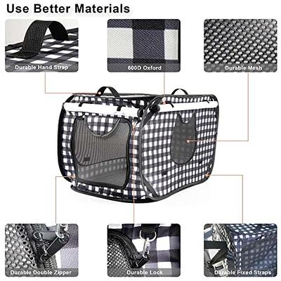 Portable Travel Foldable Cat Carrier Bag - Soft & Durable With Lid