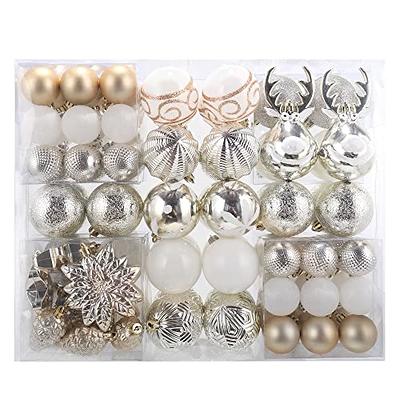 100 Gold and Silver Christmas Ornament Balls Shatterproof +100 Metal Ornament  Hooks, Hanging Ornaments for Indoor/Outdoor Xmas Christmas Tree, Holiday  Party, Home Decor - Yahoo Shopping