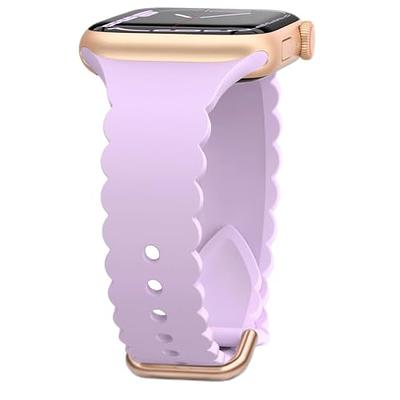 Recoppa Lace Silicone Band Compatible with Apple Watch Band 38mm 40mm 41mm  42mm 44mm 45mm Women, Hollowed-out Breathable Soft Sport Strap Replacement  Wristbands for iWatch Series 9 8 7 6 5 4 3 2 1 SE 