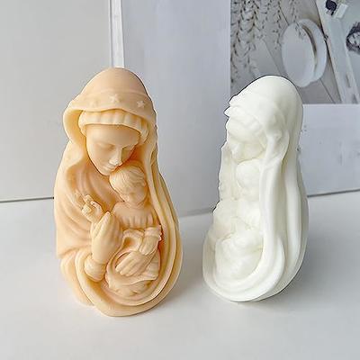 Jesus Virgin Pillar Candle Molds Silicone 3D Soap Candle Molds for